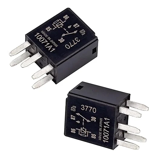2 PCS Automotive Fuel Pump Relay, 12V Inline Power Relay, Multi-Purpose Power Relay, Universal for Most Cars (Black)
