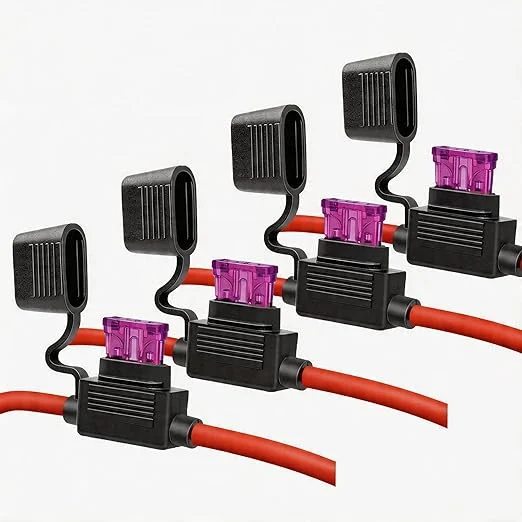 10ga Fuse Holder, 2 Pack Inline Fuse Holder 10 Gauge Fuse holders 12v Waterproof Pigtail Blade Fuse Relay with 40AMP ATC Fuses