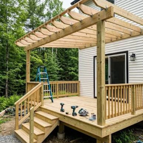 YardWorks Awnings - Large, Natural Timber - Image 3